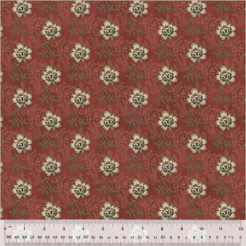 Fabric GARDEN ROW RUBY from GARDEN TALE Collection by Jeanne Horton 53825-14