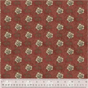 Fabric GARDEN ROW RUBY from GARDEN TALE Collection by Jeanne Horton 53825-14