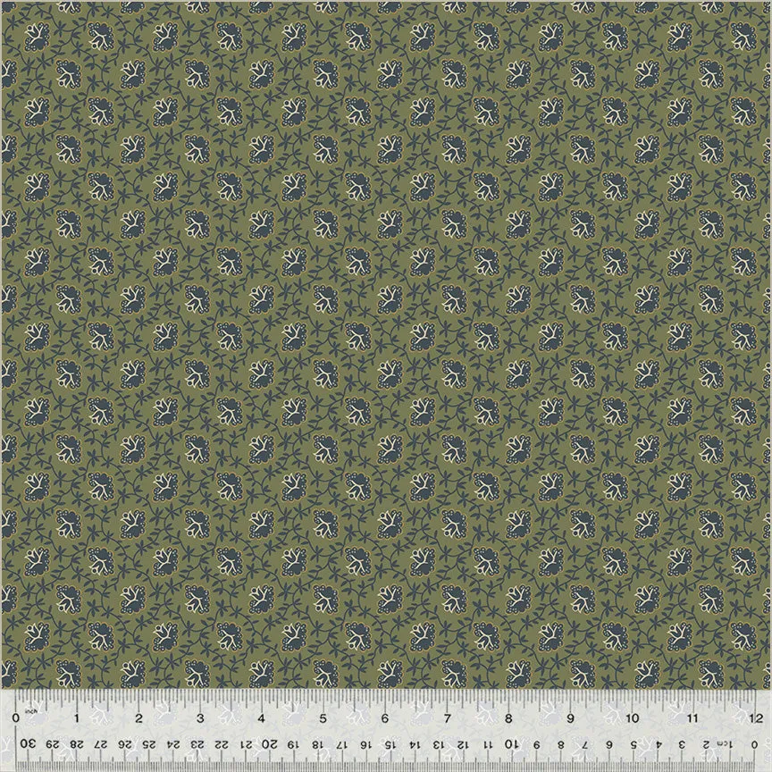 Fabric INTERTWINE OLIVE from GARDEN TALE Collection by Jeanne Horton 53830-23