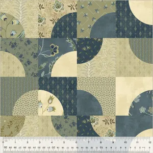 Fabric KALEIDOSCOPE BLUE SUEDE from GARDEN TALE Collection by Jeanne Horton 53819D-2