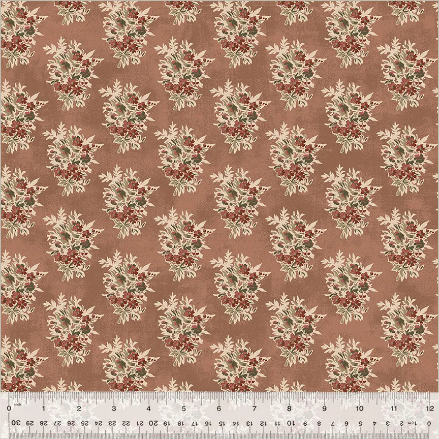 Fabric PETIT BOUQUET DUSTY ROSE from GARDEN TALE Collection by Jeanne Horton 53829-15