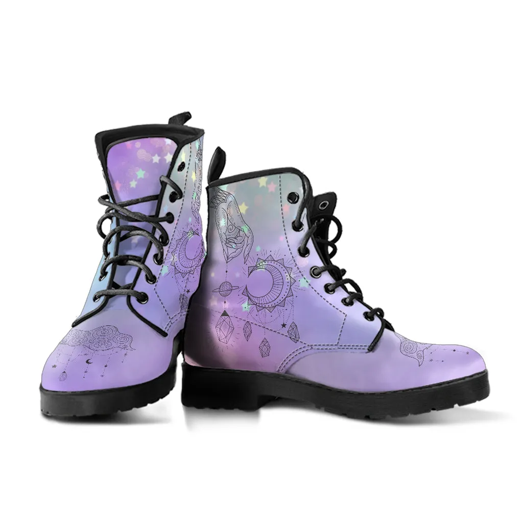 Fashion Combat Boots - Esoteric Art #103 | Unisex Custom Shoes, Vegan Leather Boots Women, Women's Boots, Boots Men, Aesthetic Shoes