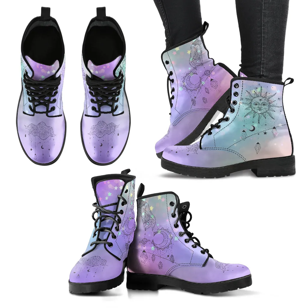 Fashion Combat Boots - Esoteric Art #103 | Unisex Custom Shoes, Vegan Leather Boots Women, Women's Boots, Boots Men, Aesthetic Shoes
