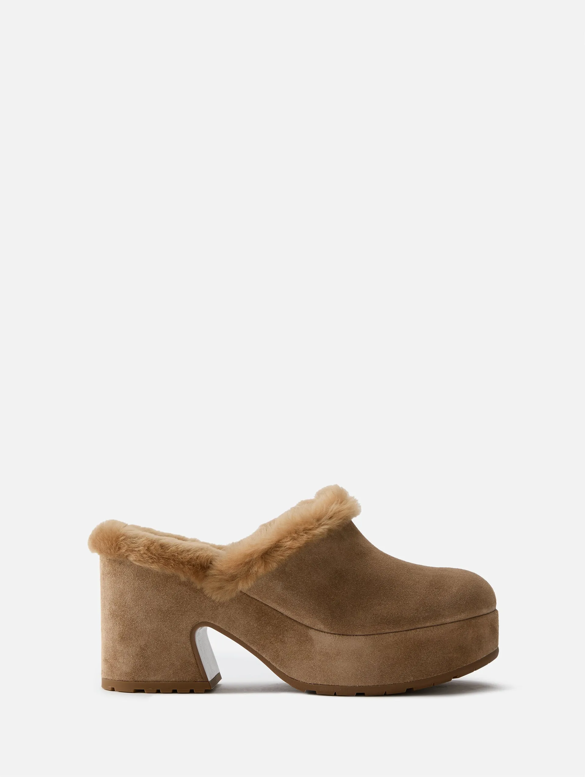 Fuzzy Heeled Mule