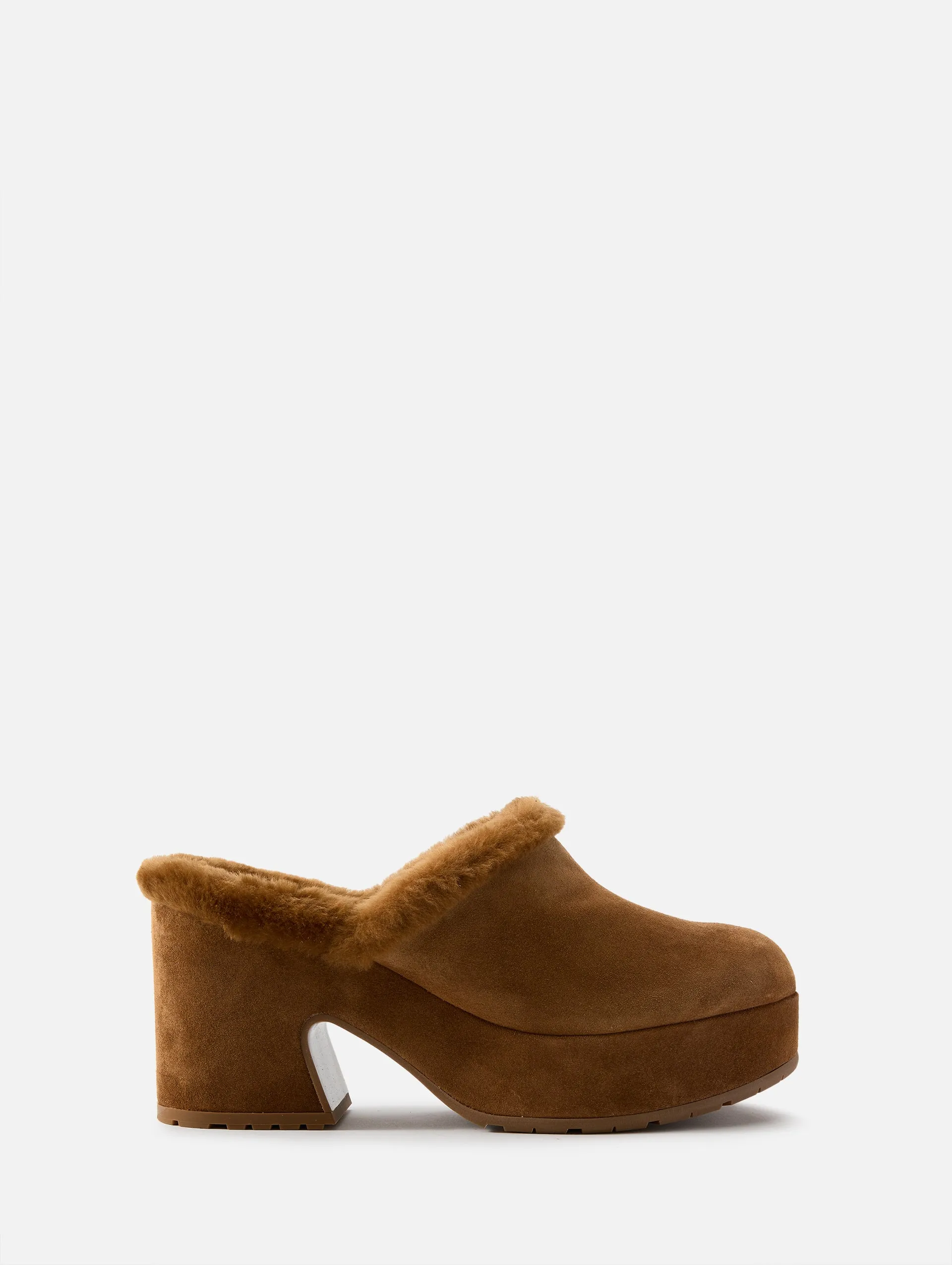 Fuzzy Heeled Mule