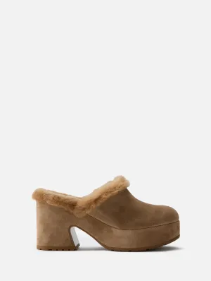 Fuzzy Heeled Mule