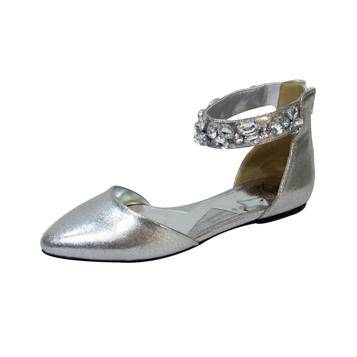 FUZZY Jill Women's Wide Width Open Shank Casual Dress Flats