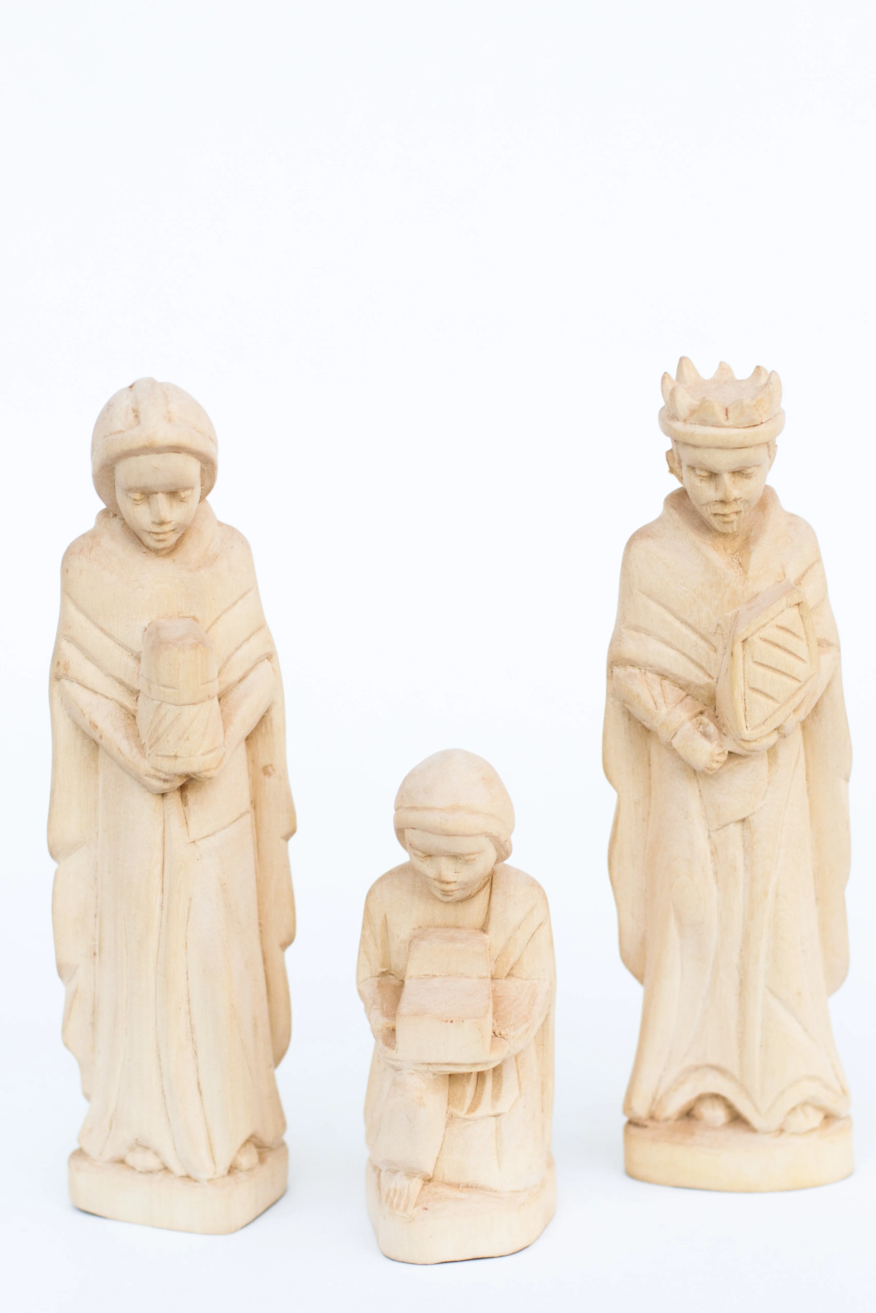 Hand-Carved Fanazava Wood Nativity (9 Figures)