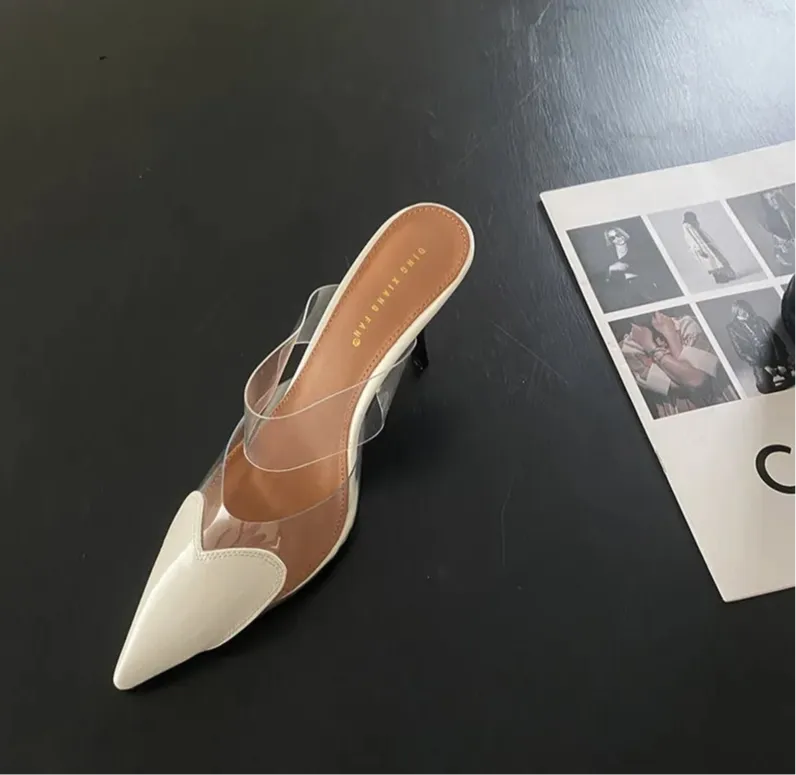 Heart Pointed Toe Mule Heels
