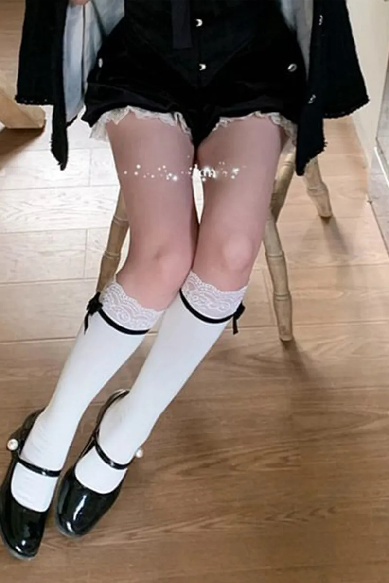 HKS1086 Darling Bow-Kissed Knee-High Socks