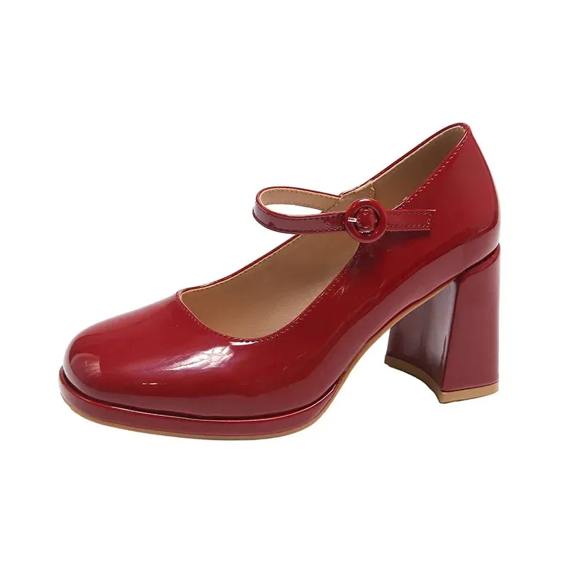 Hnzxzm High Heels Marie Janes Women 2024 Shoes Square Toe Party Spring New Shoes Shallow Fashion Zapatos Chunky Dress Female Elegant