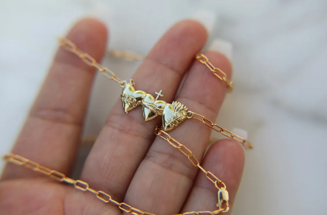 Holy Family Hearts® Paperclip Necklace
