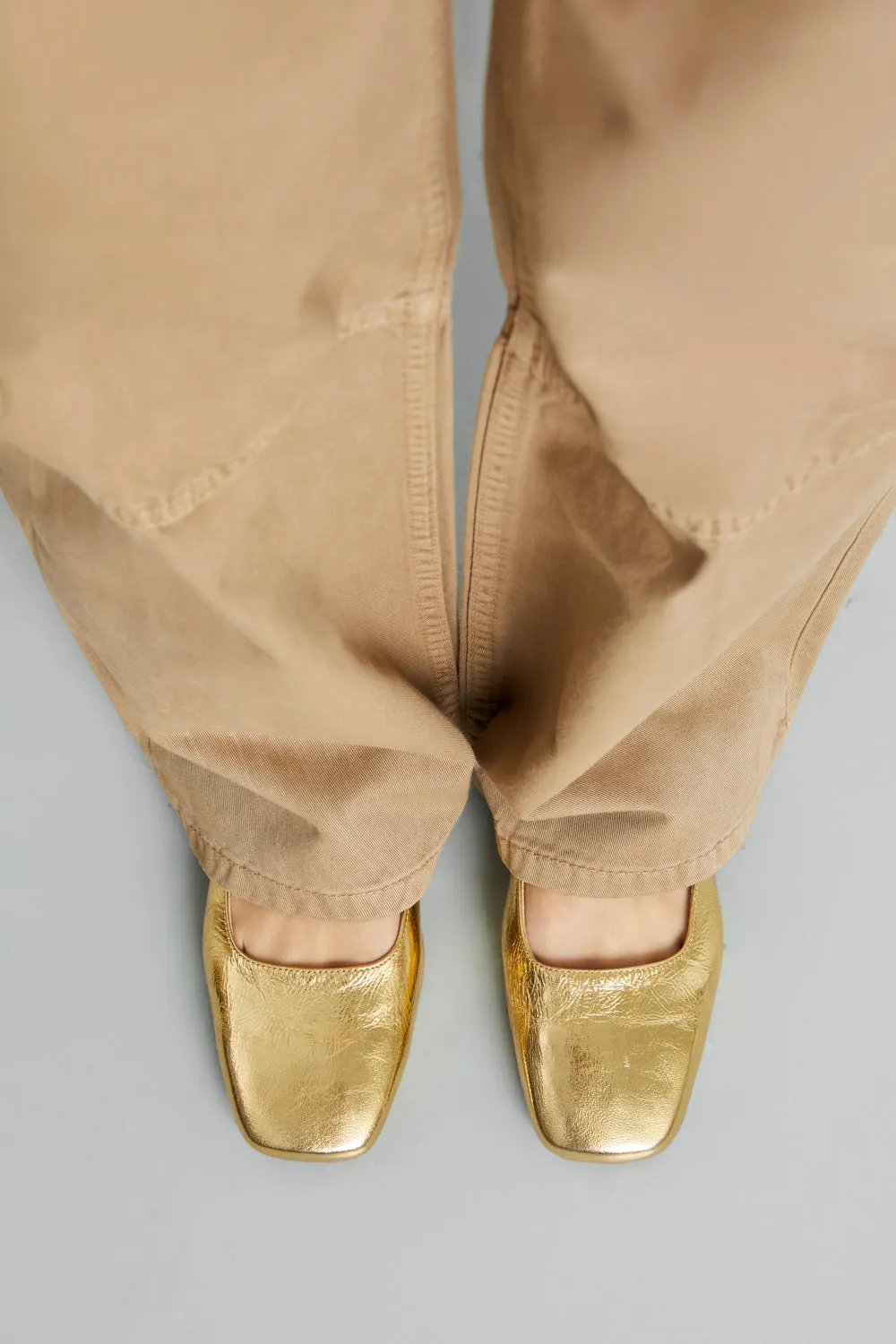 Julieta Mary Janes in Gold Leather