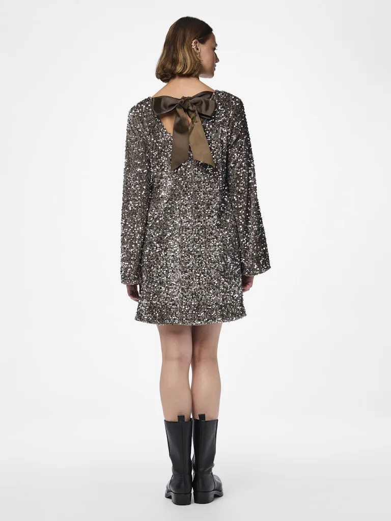 Kam Sequin Long Sleeve Mini Dress