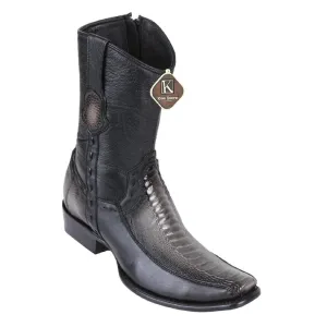 King Exotic Boots #479BF0538 Men's Dubai Boot | Men's Ostrich Leg Y Deer Boots Color Faded Gray