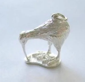 Large Sterling Silver Kiwi Charm or Pendant
