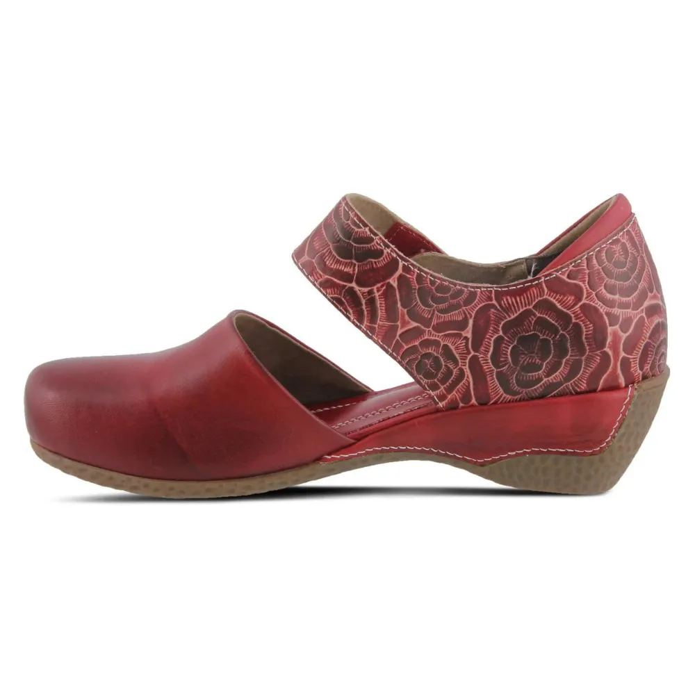 L'Artiste By Spring Step Gloss-Pansy Red Leather Mary Jane (Women's)