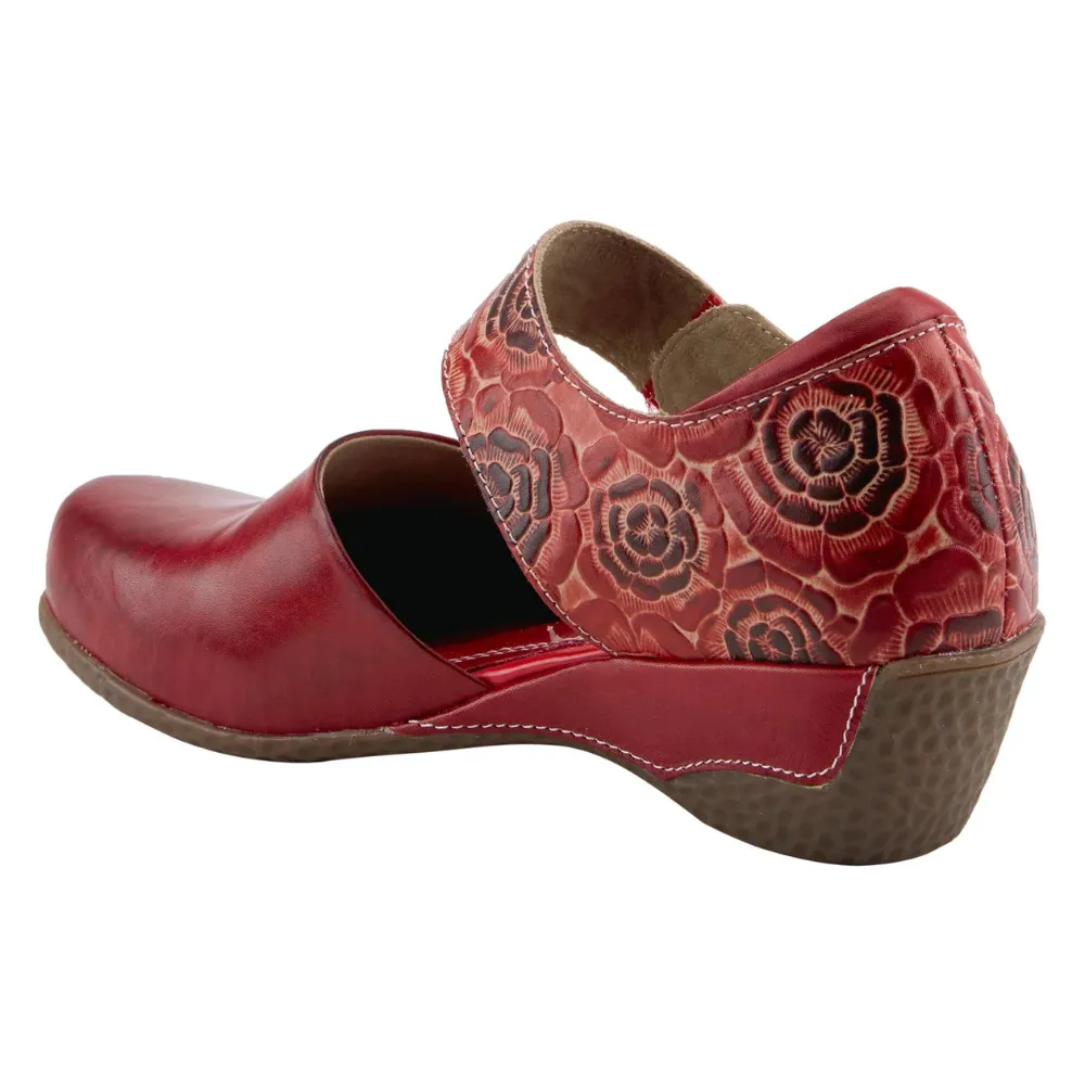 L'Artiste By Spring Step Gloss-Pansy Red Leather Mary Jane (Women's)