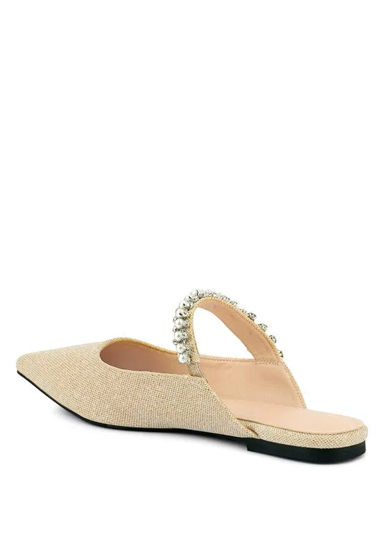 Mary Jane Cutout Embellished Mules