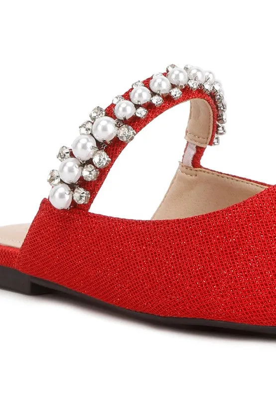 Mary Jane Cutout Embellished Mules