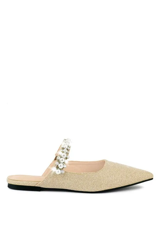 Mary Jane Cutout Embellished Mules