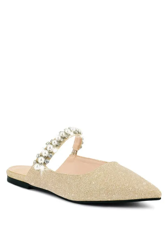 Mary Jane Cutout Embellished Mules