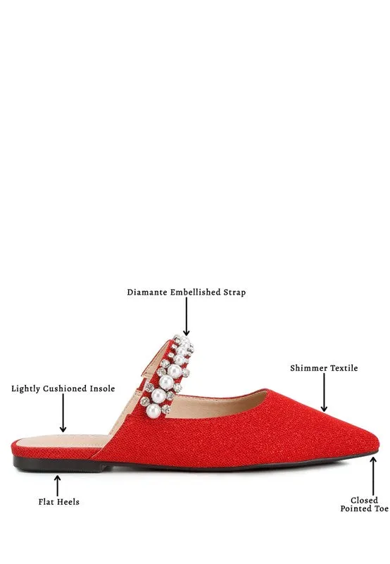 Mary Jane Cutout Embellished Mules