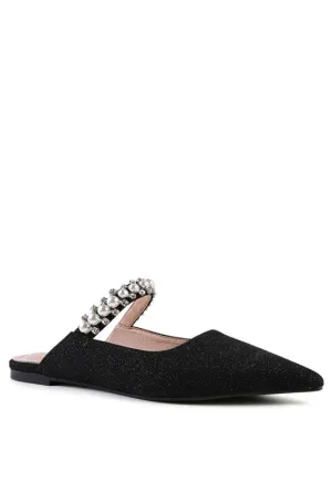 Mary Jane Cutout Embellished Mules