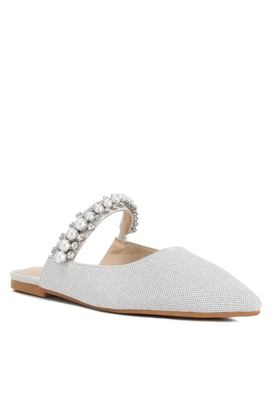 Mary Jane Cutout Embellished Mules