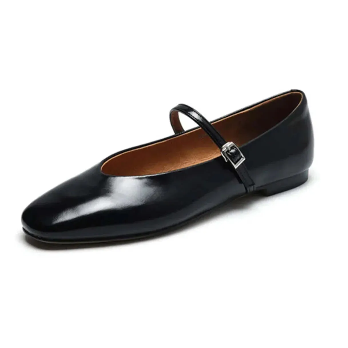 Merendy Sanses Round Toe Mary Jane Low Heel Wedding Ballet Flats
