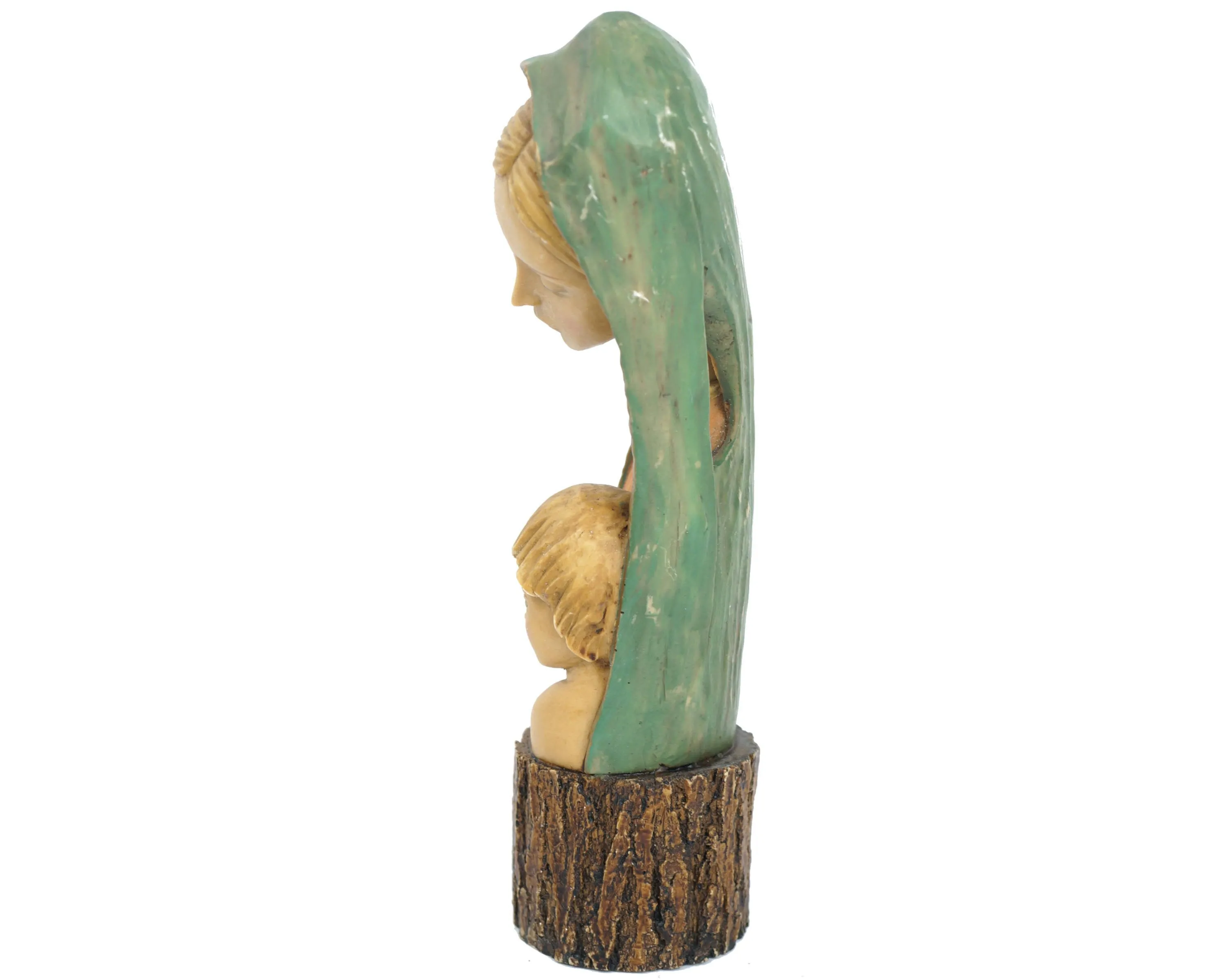 Mid Century 1960s Italian Ceramic Statue Madonna & Child Figurine 10
