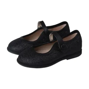 Nanny - Black Glitter Strap for Girl by Manuela de Juan
