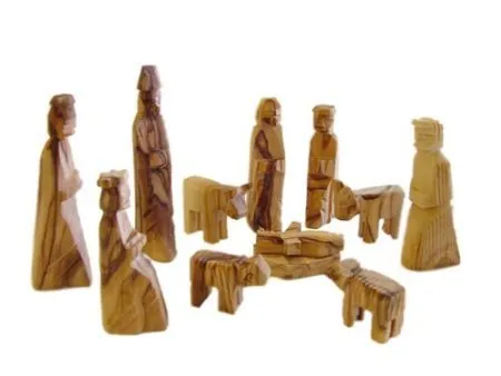 Olive Wood Children's Nativity Set (12 Pieces Set)