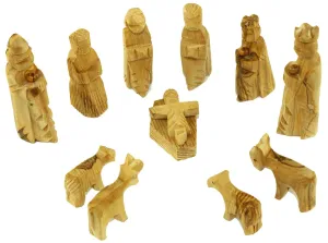 Olive Wood Children's Nativity Set (12 Pieces Set)