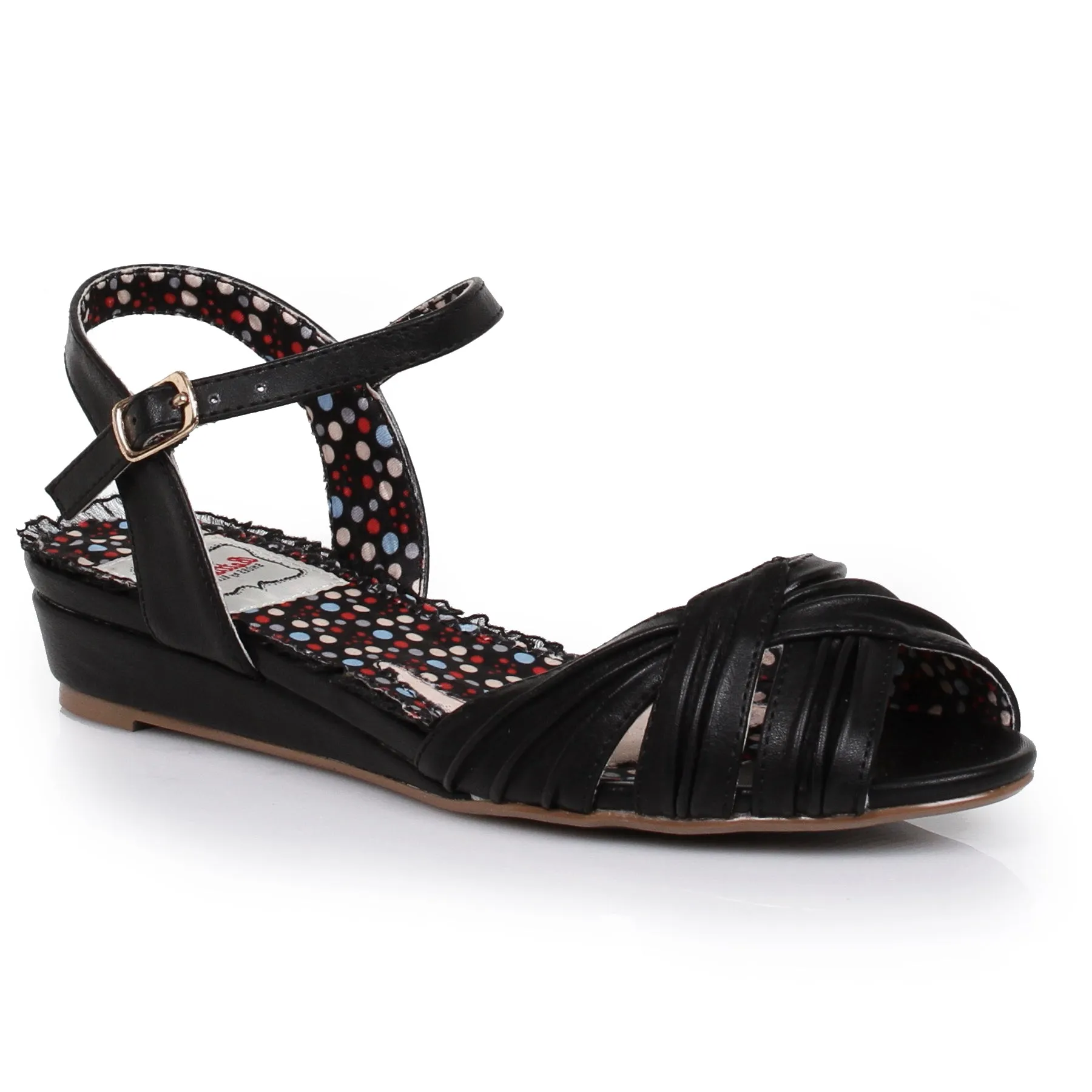 Peep Toe Ruched Flat