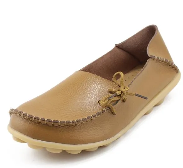 plardin Woman Summer 2019 Casual Shoes Women Flats Heel Cow Muscle Outsole  Flats Plus Size Lace-Up Women Genuine Leather Shoes