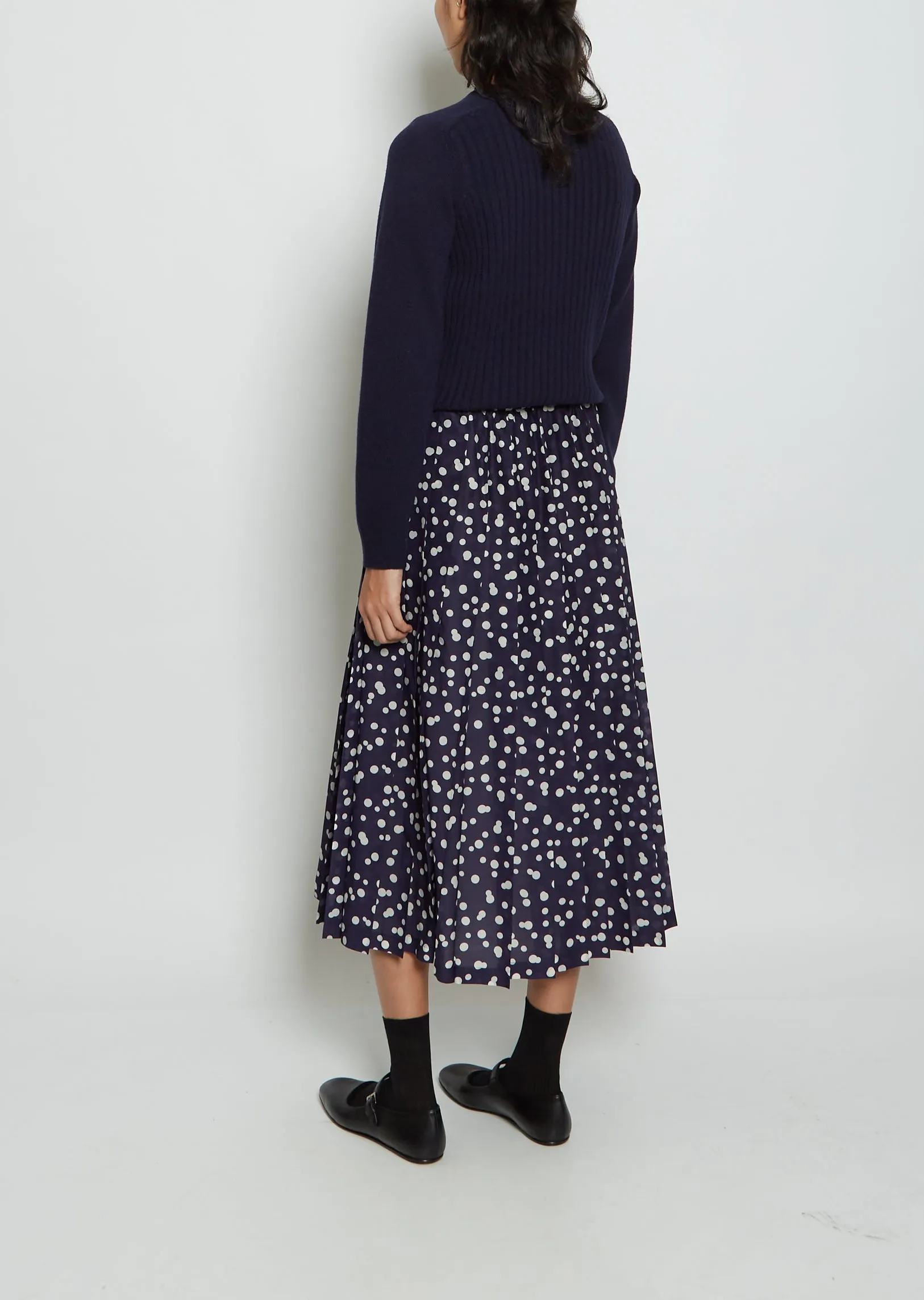 Pleated Cotton Silk Skirt