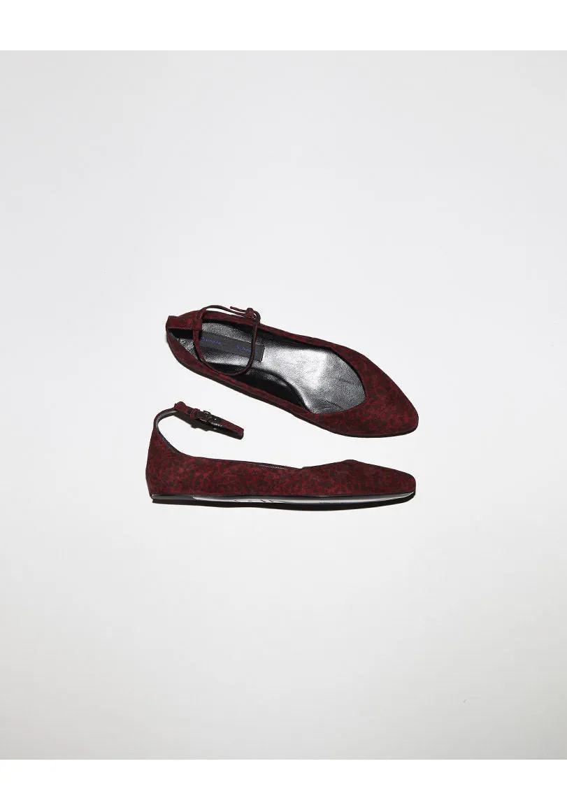 Printed Ankle-Strap Flat