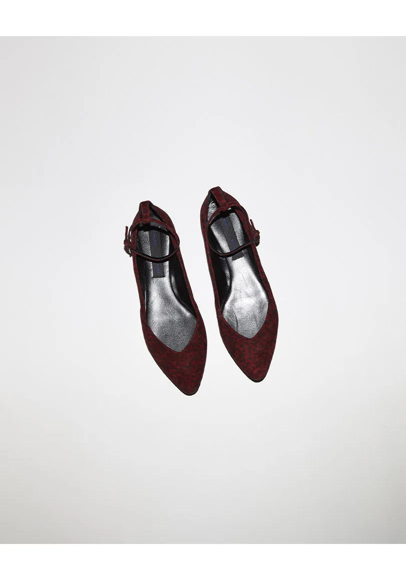 Printed Ankle-Strap Flat