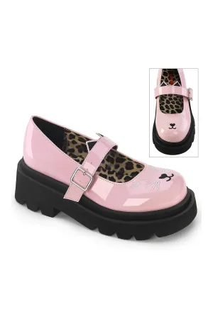 RENEGADE-56 Pink Hologram Patent Mary Janes