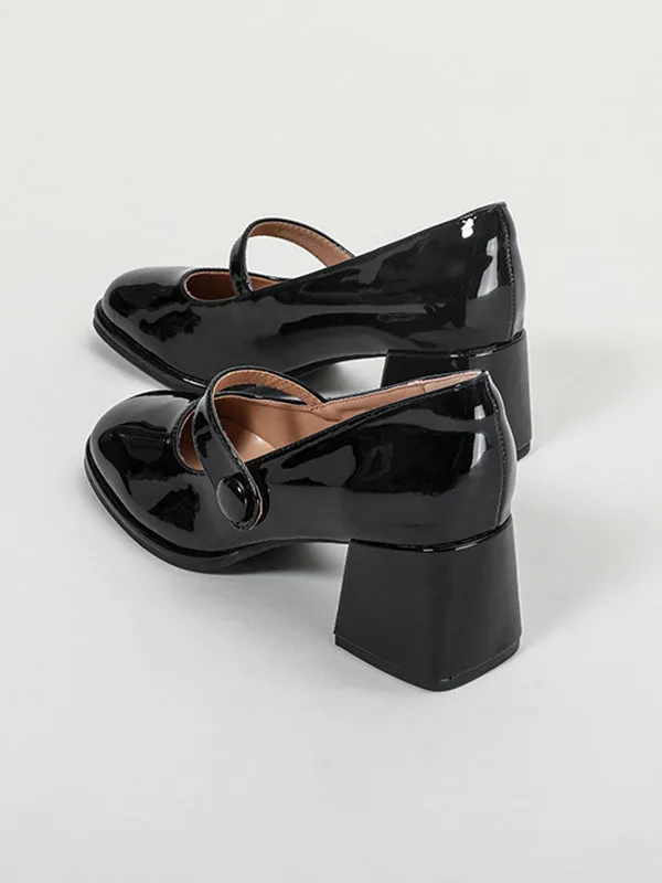 Round-Toe Shallow Cut Split-Joint Pumps Mary Janes