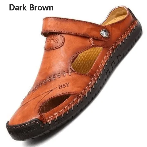 🔥Season promotion 49%OFF - 💥Large Size Soft Leather Men's Breathable Outdoor Sandals
