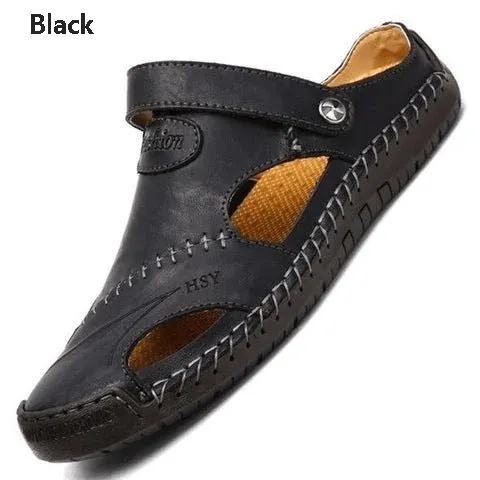 🔥Season promotion 49%OFF - 💥Large Size Soft Leather Men's Breathable Outdoor Sandals