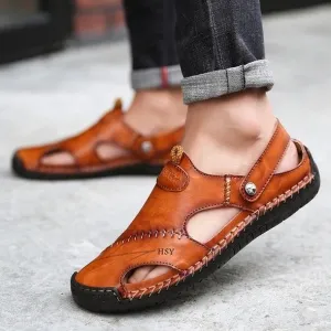 🔥Season promotion 49%OFF - 💥Large Size Soft Leather Men's Breathable Outdoor Sandals