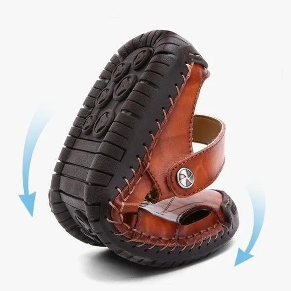 🔥Season promotion 49%OFF - 💥Large Size Soft Leather Men's Breathable Outdoor Sandals
