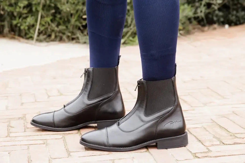 Short Boots with Front Zipper