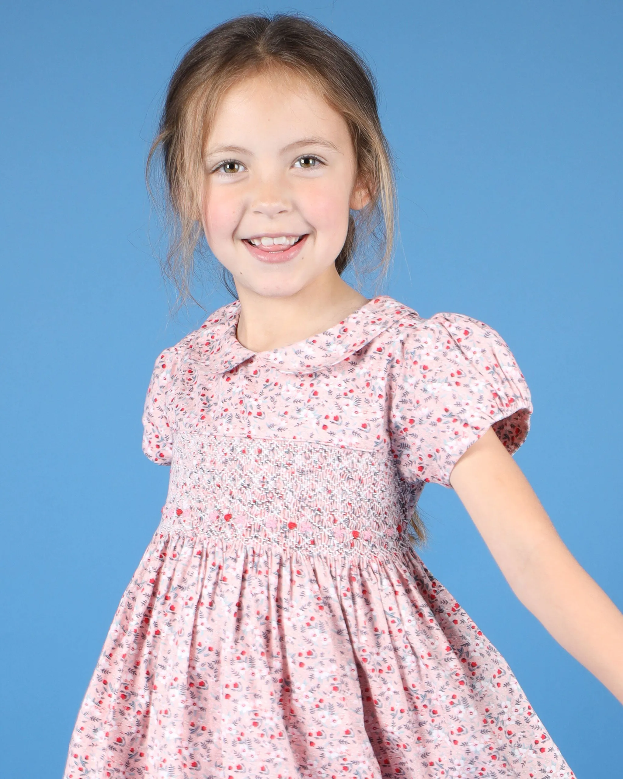 Smocked Girls Dress - Bambi