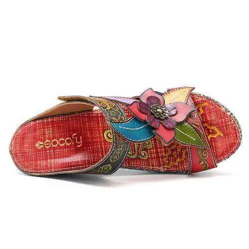 SOCOFY Bohemian Adjustable Leather Sandals