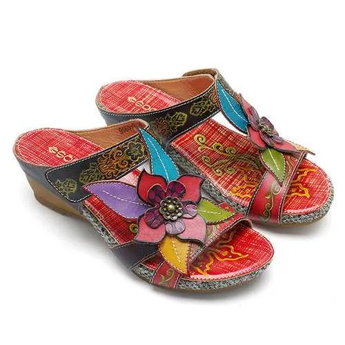 SOCOFY Bohemian Adjustable Leather Sandals