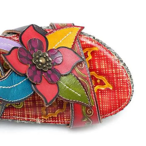 SOCOFY Bohemian Adjustable Leather Sandals